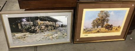 A framed and glazed David Shepherd print entitled 'Life Goes on - September 1940' and a framed and