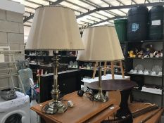 2 metal table lamps (one with round pin plug)