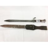 A German sword bayonet 1898/05 model with markings including maker Alex Coppel Solingen with