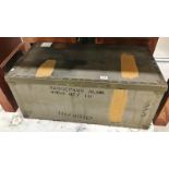 A military storage trunk believed to be for a machine gun