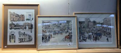 A pair of framed and glazed prints "Petersfield Market" after Flora Twort 1922 and a Petersfield