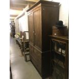 A Victorian mahogany linen press with brass handles.