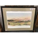 A framed and glazed signed limited edition print "View in South of France" by Prince Charles,