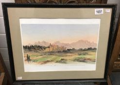 A framed and glazed signed limited edition print "View in South of France" by Prince Charles,