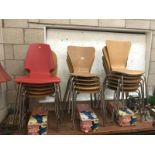 17 1960's style chairs (2 red)