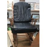 An oak rocking chair