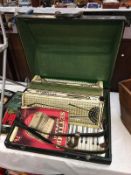A deco Settimio Soprani three piano accordian with hard case (plays well)