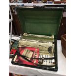 A deco Settimio Soprani three piano accordian with hard case (plays well)