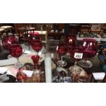 9 cut ruby wine glasses