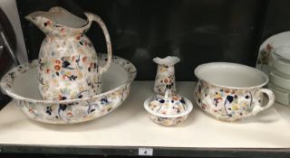 An old washbowl jug and pot set A/F