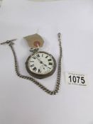 An H Stone, Leeds pocket watch in silver case, hall marked George Stephen Burt,