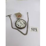 An H Stone, Leeds pocket watch in silver case, hall marked George Stephen Burt,