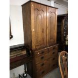 An oak linen press.