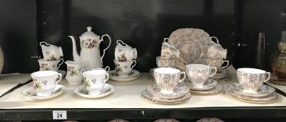 A 27 piece Royal Vale tea set and an Ashley 15 piece tea set