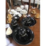 A part Japanese tea set and a quantity of wade "gilt" cups & saucers,