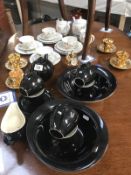 A part Japanese tea set and a quantity of wade "gilt" cups & saucers,