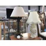 2 table lamps,