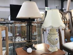 2 table lamps,