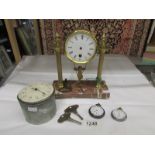 A French Echappement Brevet clock with cherub pendulum (a/f),