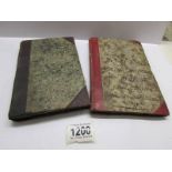 2 handwritten notebooks, one dated 1827 and the other dated 1828.