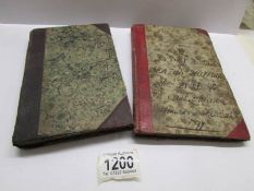 2 handwritten notebooks, one dated 1827 and the other dated 1828.