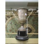 A silver trophy, Birmingham hall mark, maker J R.