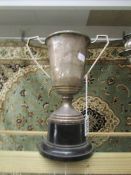 A silver trophy, Birmingham hall mark, maker J R.