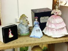 Royal Doulton 'Red Red Rose' with certificate, Coalport 'The Goose girl' with certificate,