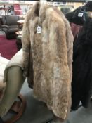 2 fur coats (1 faux) size S,