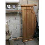 A pair of pine double bed head boards