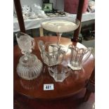 A quantity of moulded glass including bowls, vases etc.