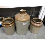 3 stone ware jars