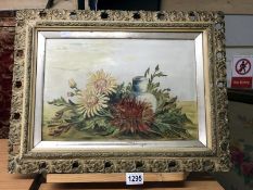 An oil painting still life signed and dated J R Johnson 1910 (?).