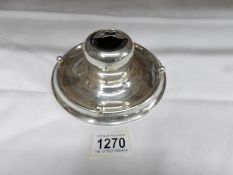 A hall marked silver inkwell,.