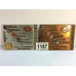 Two 1967 & 68 German AVD Frankfurt intercontinental rally plaques