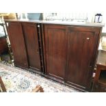 2 sliding door cabinets/bookcases (1 door roller is A/F)