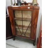 A "Sunburst" deco glass panelled display case/bookcase