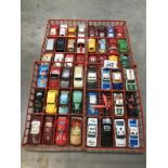 4 trays of die-cast toy cars and other vehicles
