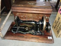 A cased sewing machine