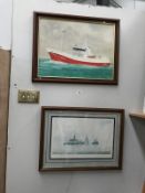 A marine oil on board "Silver Stream" 1998 signed Roy Weatherhead and signed marine print