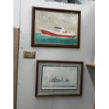 A marine oil on board "Silver Stream" 1998 signed Roy Weatherhead and signed marine print