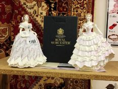 Royal Worcester 'Belle of the ball & the last waltz' figurines with certificates,