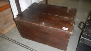 A small old wooden chest