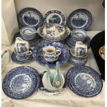 A quantity of blue & white China