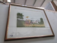 A framed and glazed French artist proof limited edition lithograph (55/60) on arches paper of Lady