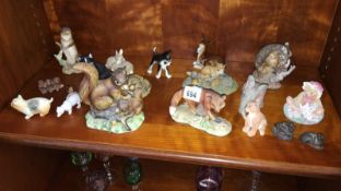 A small collection of animal figurines