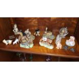 A small collection of animal figurines