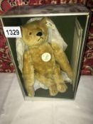 A boxed Steiff puzzle bear (Somersault bear 1909 replica).