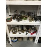 A quantity of silver plated, brassware and other metalware items etc.