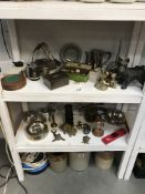A quantity of silver plated, brassware and other metalware items etc.